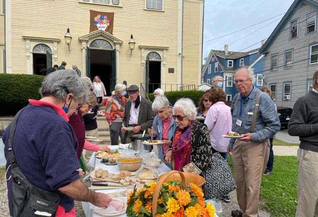 church having a fall harvest potluck