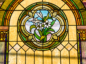 stained glass lily window